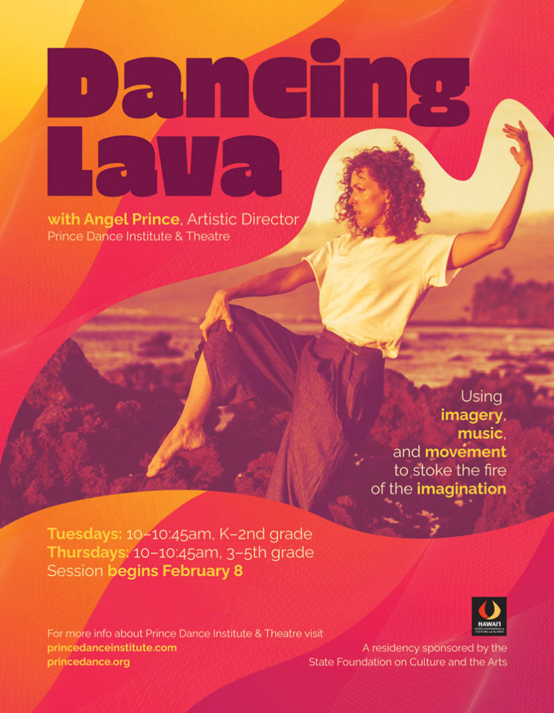 Poster for Dancing Lava dance class taught by Prince Dance Institute and Theatre's, Angel Prince