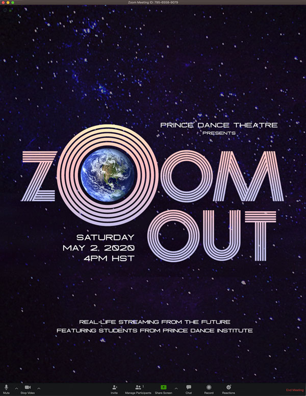 Poster for Prince Dance Theatre's virtual performance of Zoom Out (2020)
